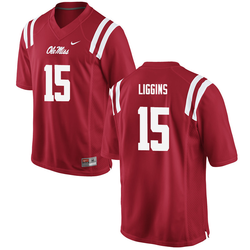 Men Ole Miss Rebels #15 Jeremy Liggins College Football Jerseys-Red - Click Image to Close